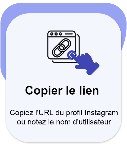 Copiez l'URL du profil ou le nom d'utilisateur