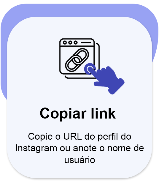 copie o URL do perfil ou o nome de utilizador.