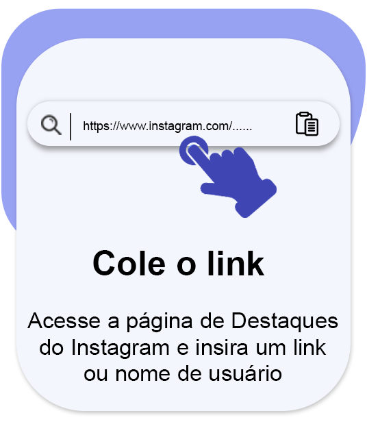 Cole o URL do perfil ou o nome de utilizador.