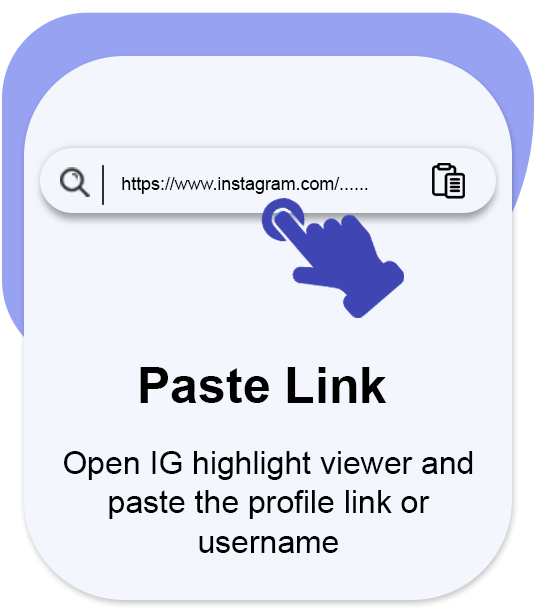 paste the profile URL or username