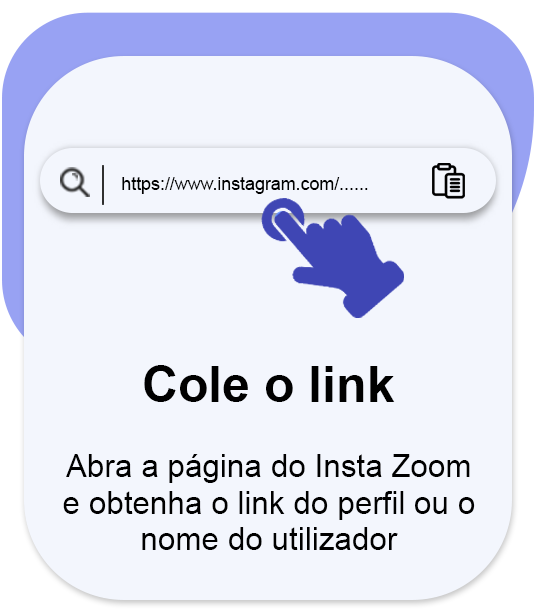 Cole o URL do perfil ou o nome de utilizador.