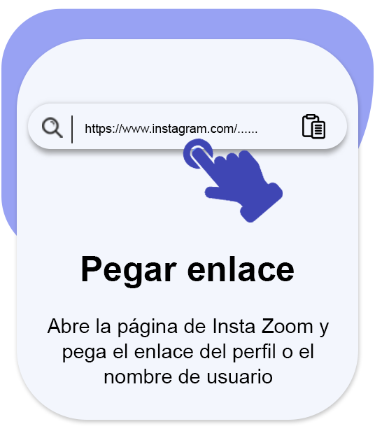 Pegue la URL del perfil o el nombre de usuario