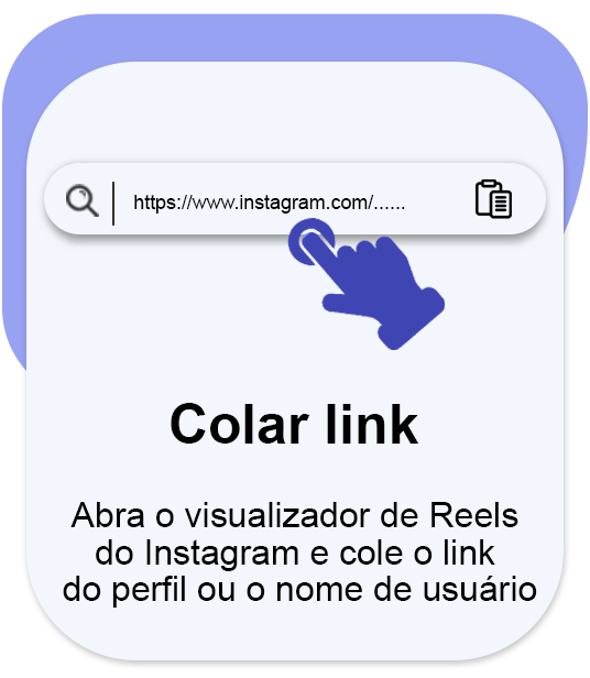 Cole o URL do perfil ou o nome de utilizador
