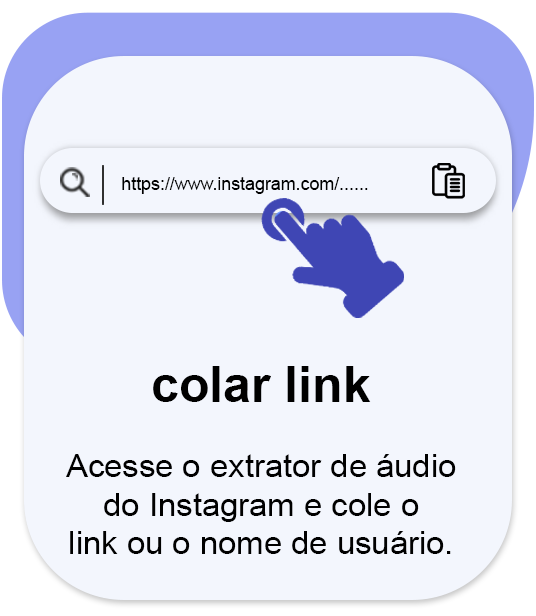Cole o URL do perfil ou o nome de utilizador.