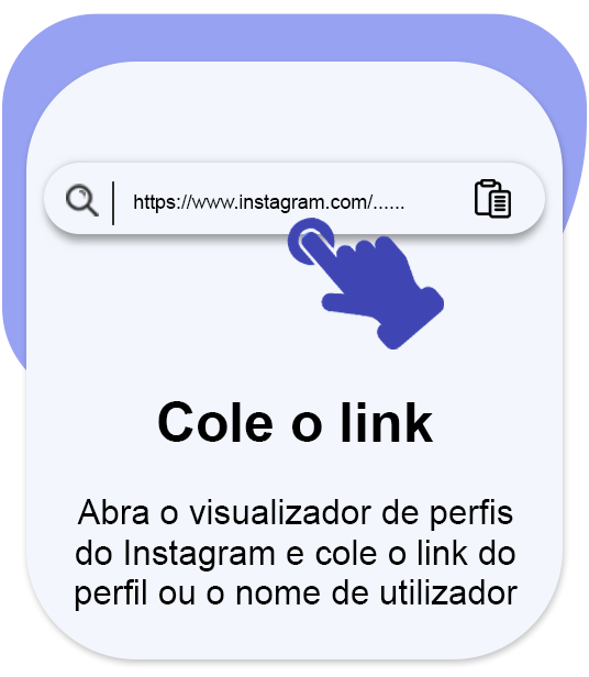 Cole o URL do perfil ou o nome de utilizador